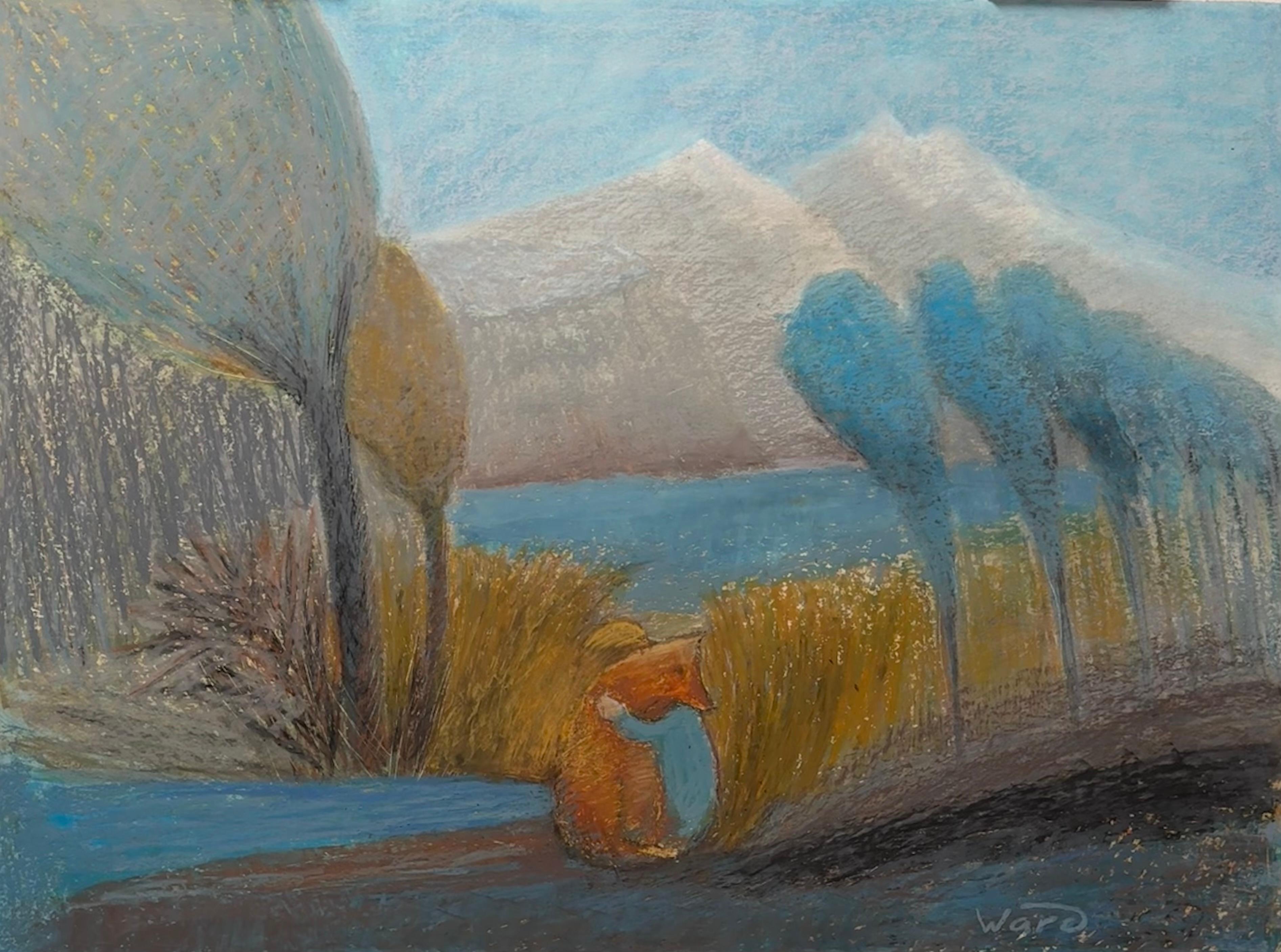 Figurative Painting de Anait Vardanyan - El principito, paisaje, figurativo, horizontal, pastel al óleo