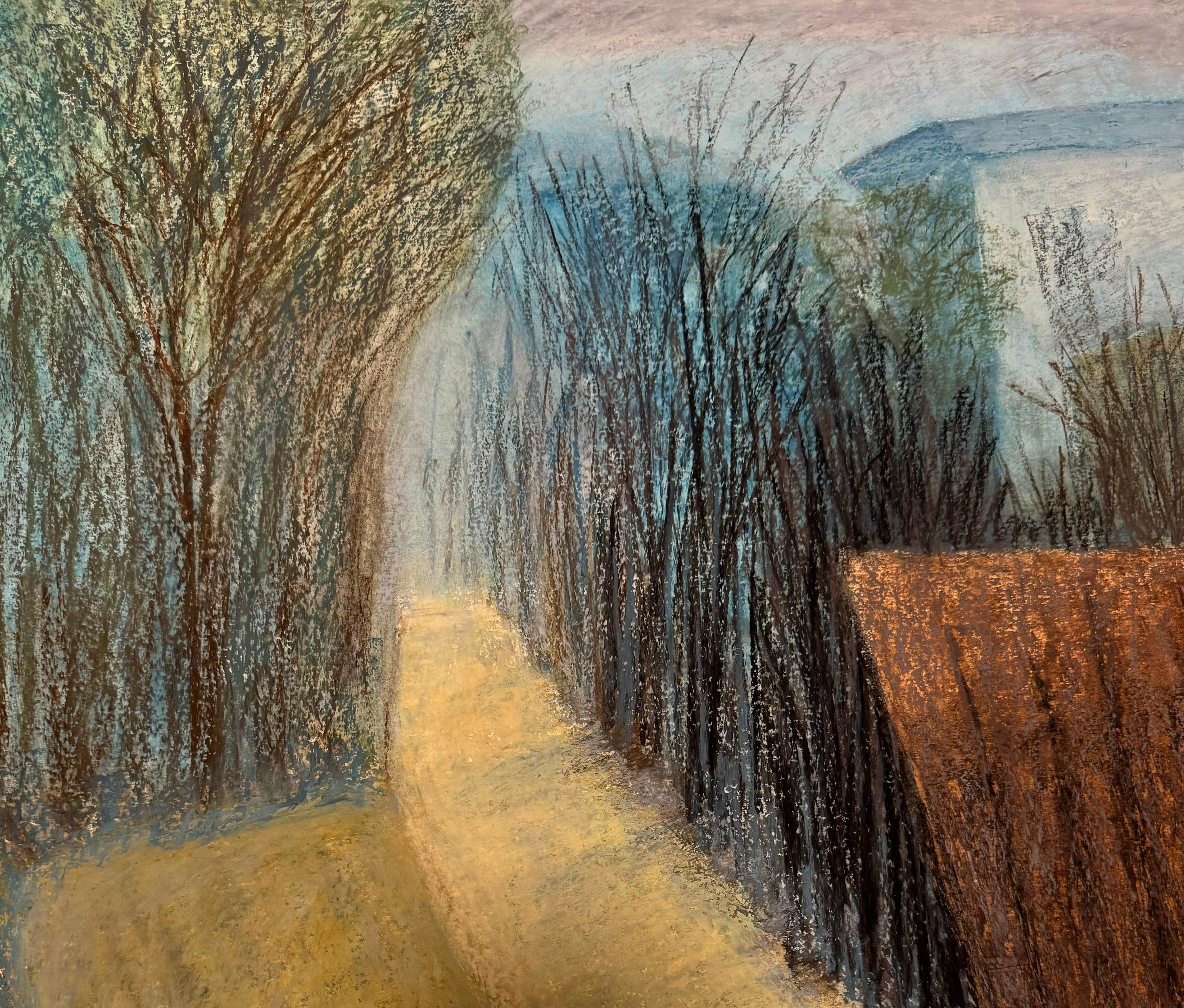 Winter in Savannah, Ga. Oil pastel, horizontal For Sale 1