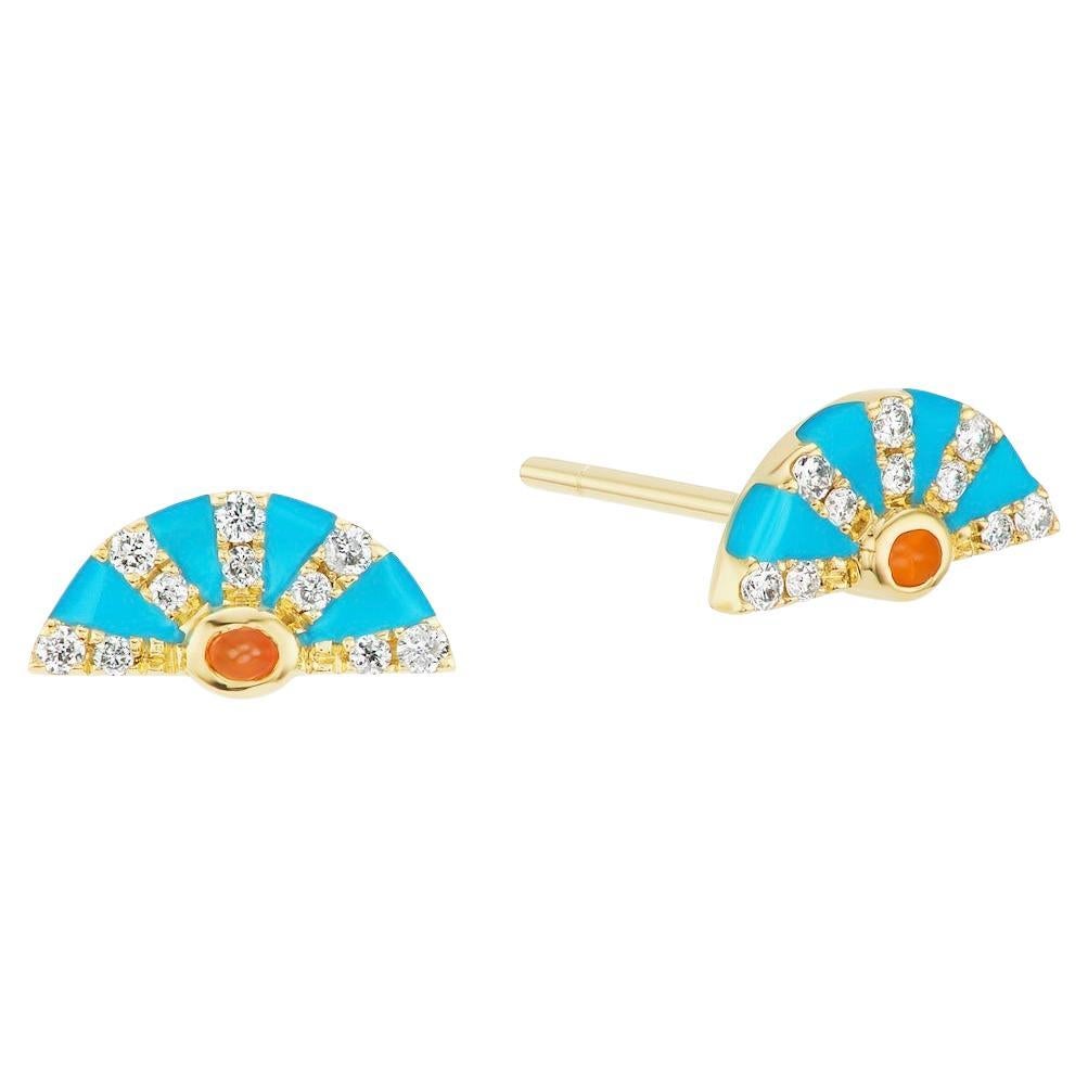 Gem Treasures 2.24ctw Crimson Fire Opal 6-Stone Cluster Stud Earrings main image 1
