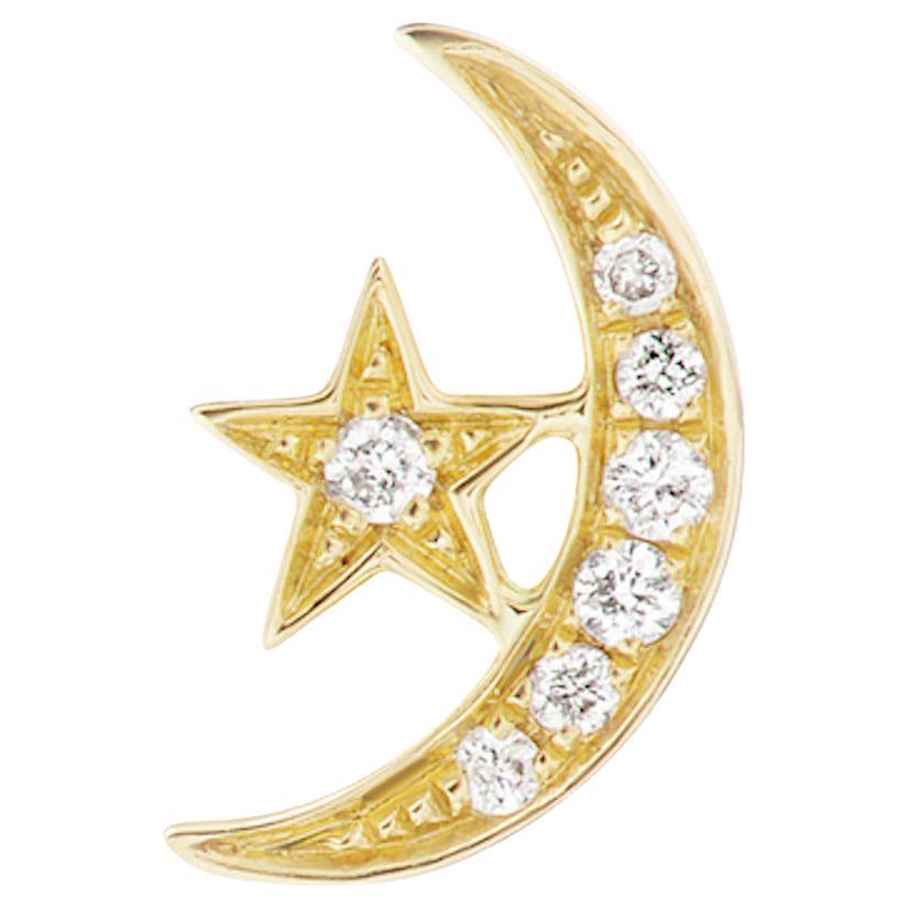 Anakatarina 18k and Diamond 'Star and Moon' Stud Earring