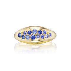 AnaKatarina Bague gitane en or 18 carats et saphirs bleus