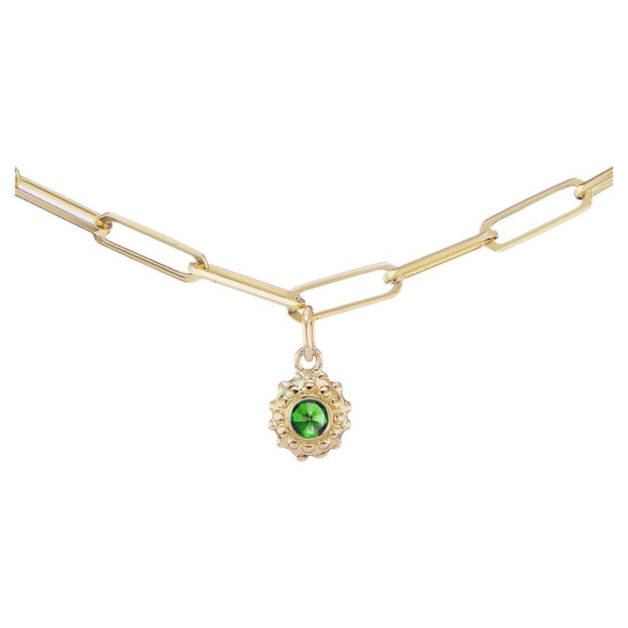AnaKatarina 18k Gold and Tsavorite Garnet Necklace For Sale