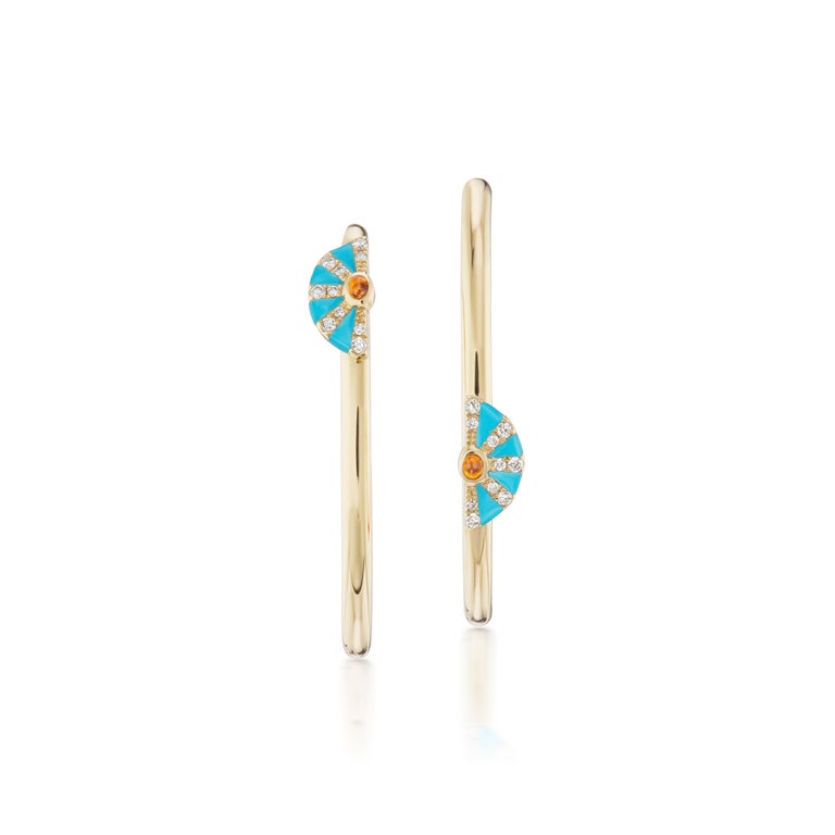 Tsarina Fire Triple Flake Earrings main image 1