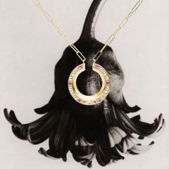 Anakatarina 18k Gold, Diamond, and Pink Sapphire 'Attitude' Twist Necklace