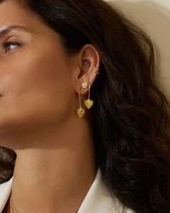 AnaKatarina 18K Gold, Diamond, and Pink Sapphire 'Pierce Your Heart' Earrings