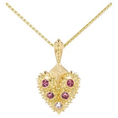 AnaKatarina 18K Gold, Diamond, and Pink Sapphire 'Pierce Your Heart' Necklace
