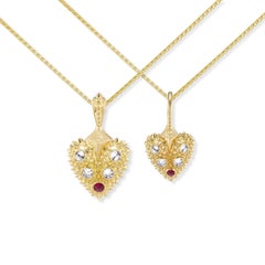 AnaKatarina 18K Gold, Diamond and Ruby 'Pierce Your Heart' Necklace