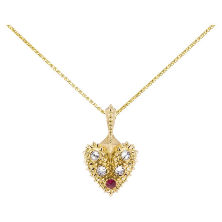 AnaKatarina 18K Gold, Diamond and Ruby 'Pierce Your Heart' Necklace For ...