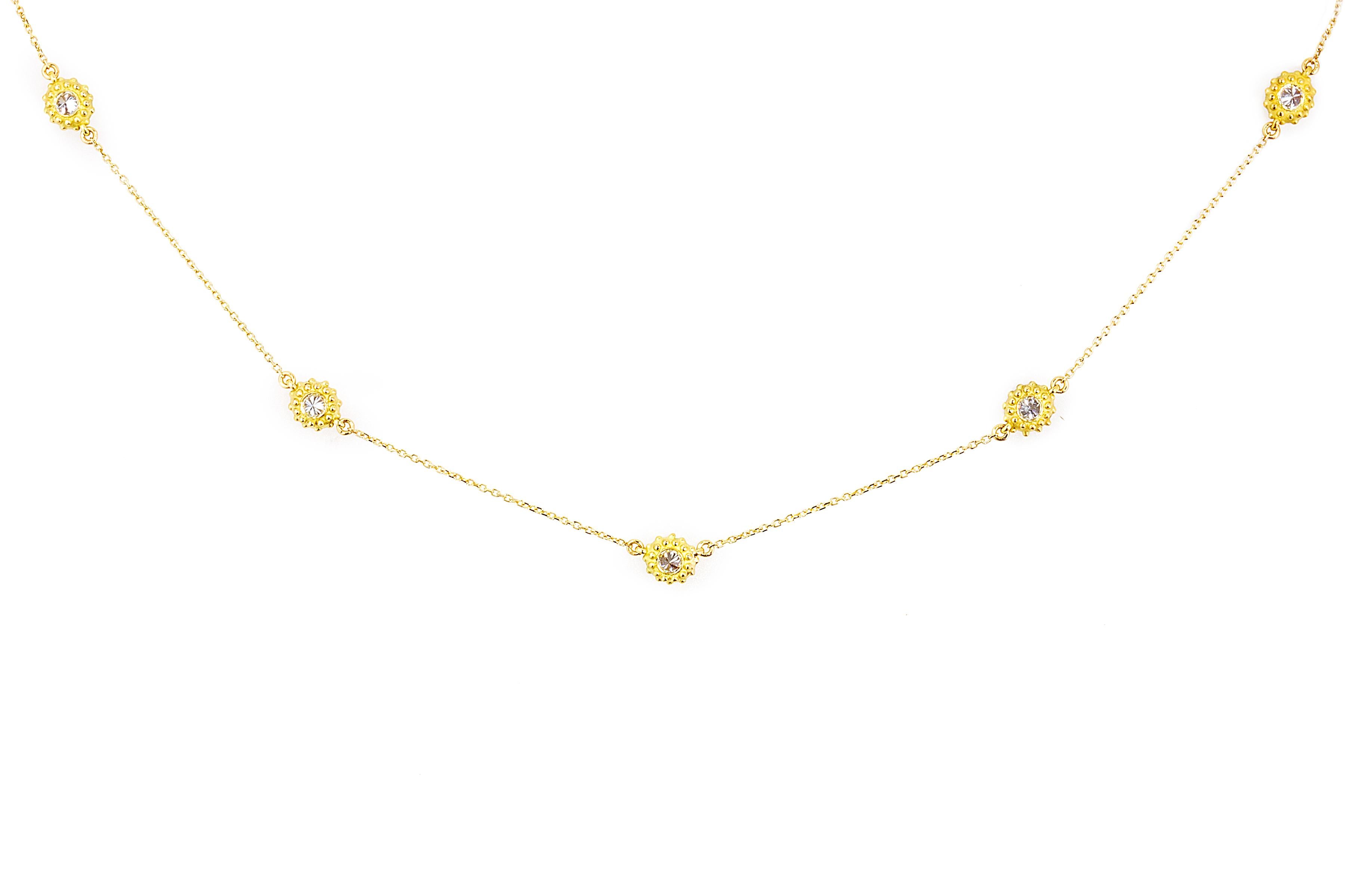 Contemporary AnaKatarina 18 Karat Yellow Gold and Diamond Sea Urchin 'Intuition' Necklace For Sale