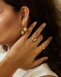 AnaKatarina Diamond and 18k Yellow Gold 'Pierce Your Heart' Studs