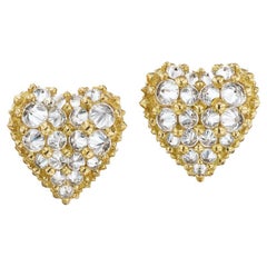 AnaKatarina Diamond and 18k Yellow Gold 'Pierce Your Heart' Studs