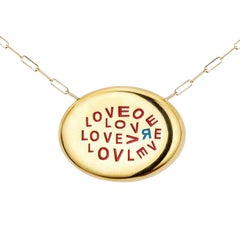 AnaKatarina Hand Carved Agate, Rose Gold, Rubies and Diamond Lips Cameo Necklace