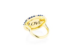 AnaKatarina Customizable Agate, Sapphire, Diamond, Gold 'Lover's Eye' Cameo Ring