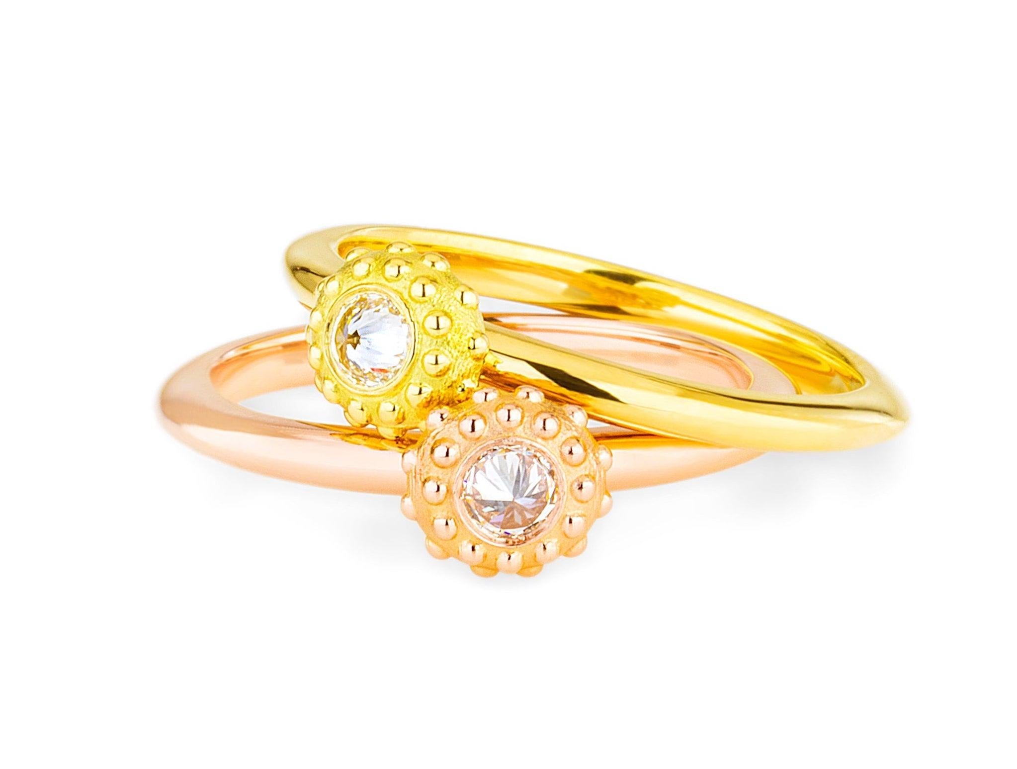For Sale:  AnaKatarina Rose Gold and Diamond 'Evolution' Stacking Ring 5
