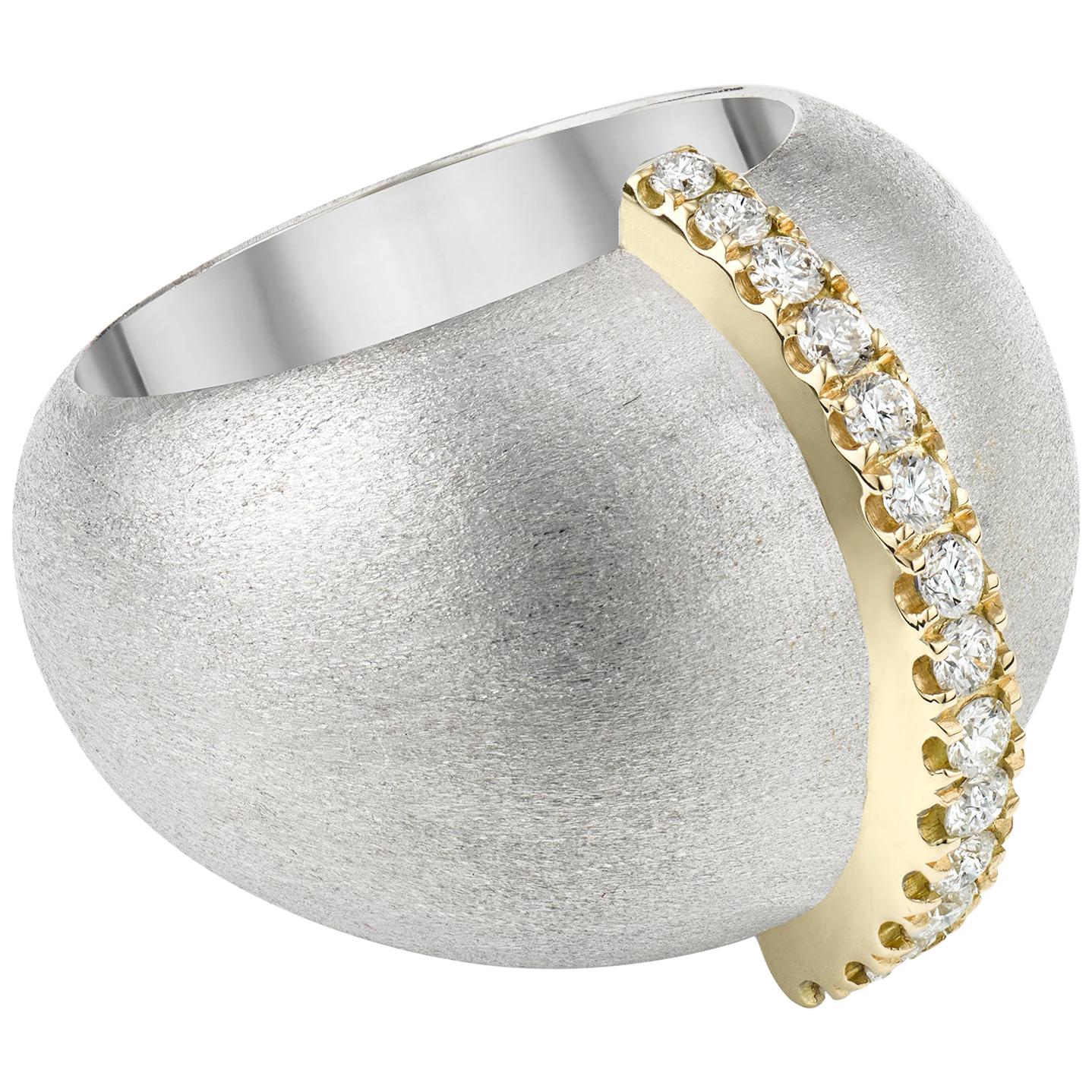 AnaKatarina White and Yellow Gold and Diamond Talisman Ring