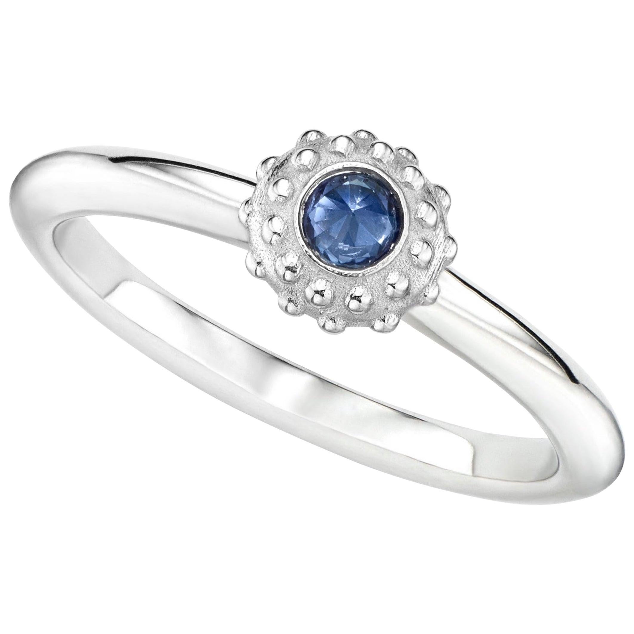 For Sale:  AnaKatarina White Gold and Sapphire 'Evolution' Stacking Ring