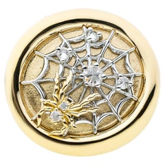 AnaKatarina Yellow Gold and Diamond 'Creativity' Signet Ring