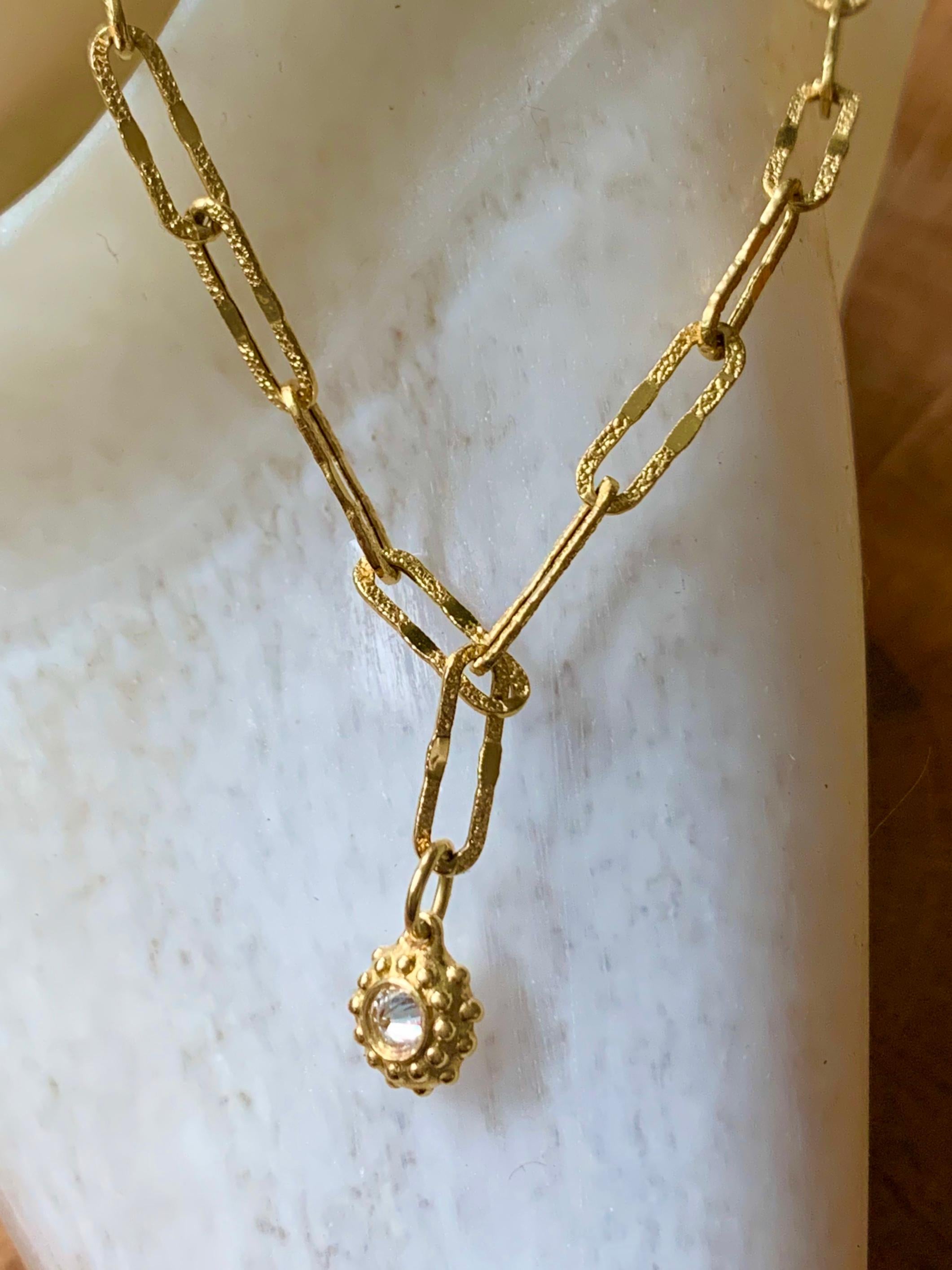 Contemporary AnaKatarina Yellow Gold and Diamond Sea Urchin Chain Necklace