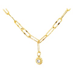 AnaKatarina Yellow Gold and Diamond Sea Urchin Chain Necklace