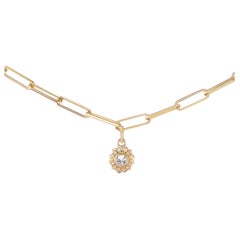 AnaKatarina Yellow Gold and Diamond Sea Urchin Chain Necklace