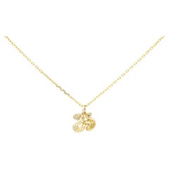 AnaKatarina Yellow Gold and Diamond 'Wisdom' Charm Necklace
