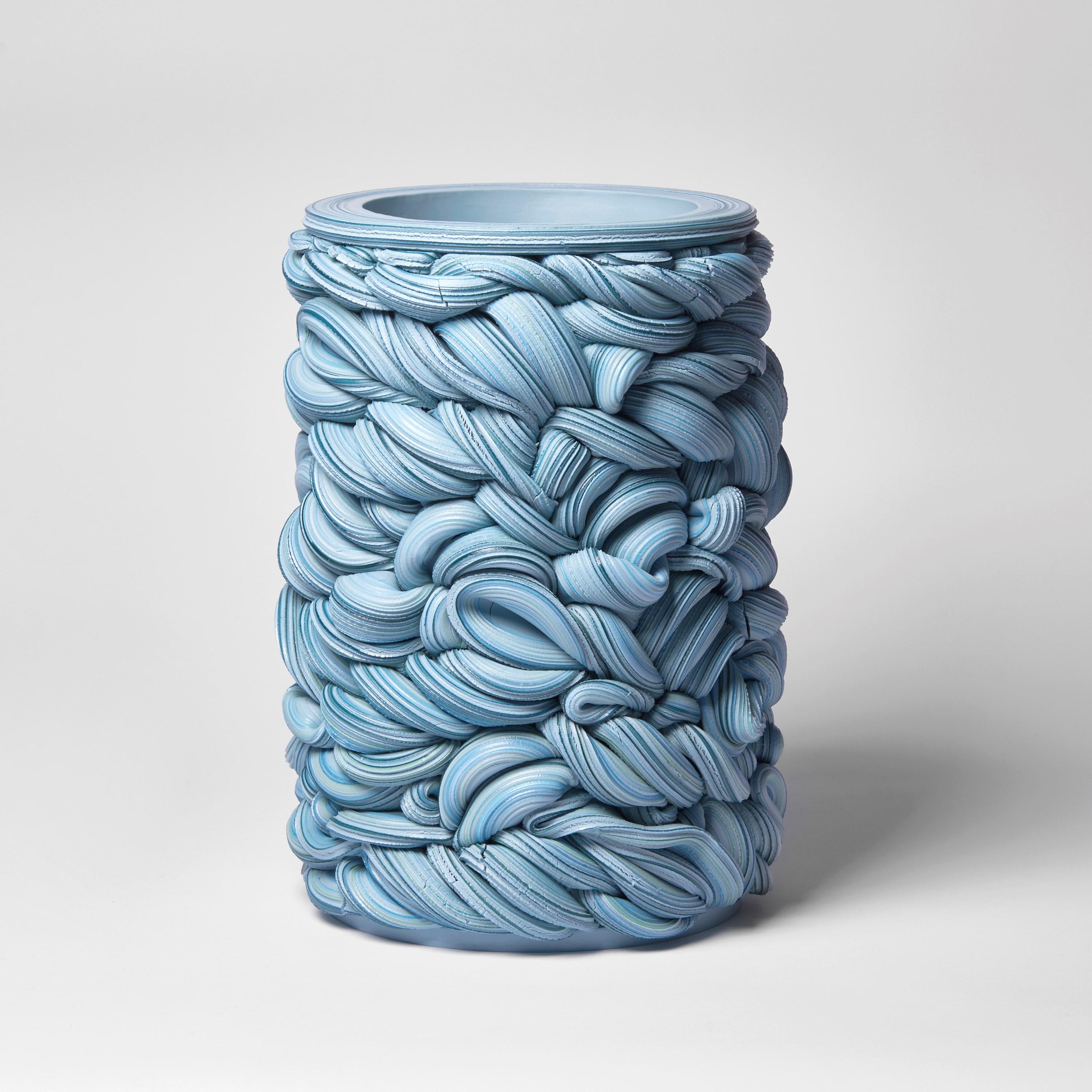  Analogous Fold I, a Blue Parian Porcelain Sculptural Vessel by Steven Edwards 3