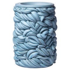  Analogous Fold I, a Blue Parian Porcelain Sculptural Vessel by Steven Edwards