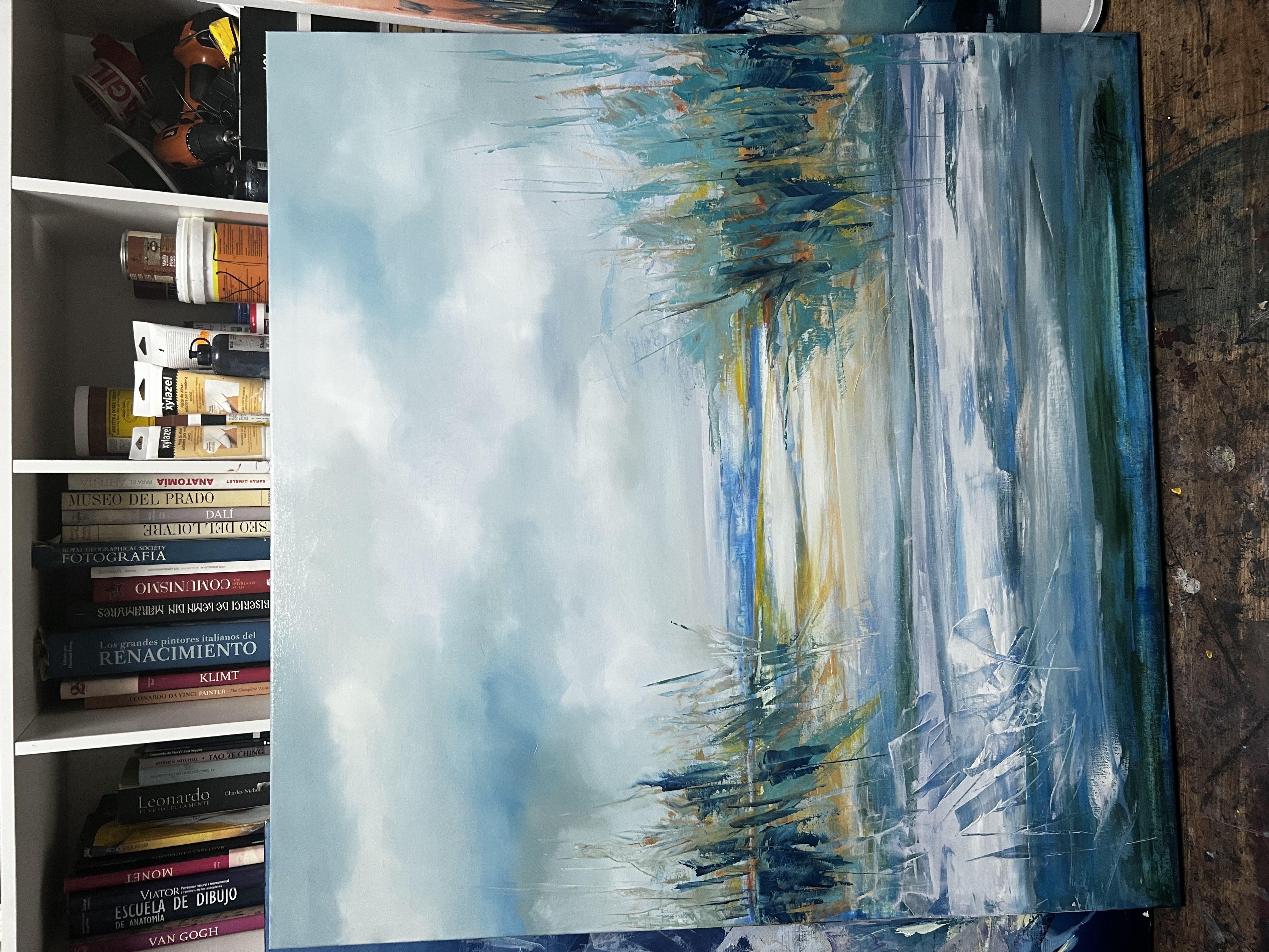 Nuovo giorno luminoso, Pittura, Olio su tela in vendita 2