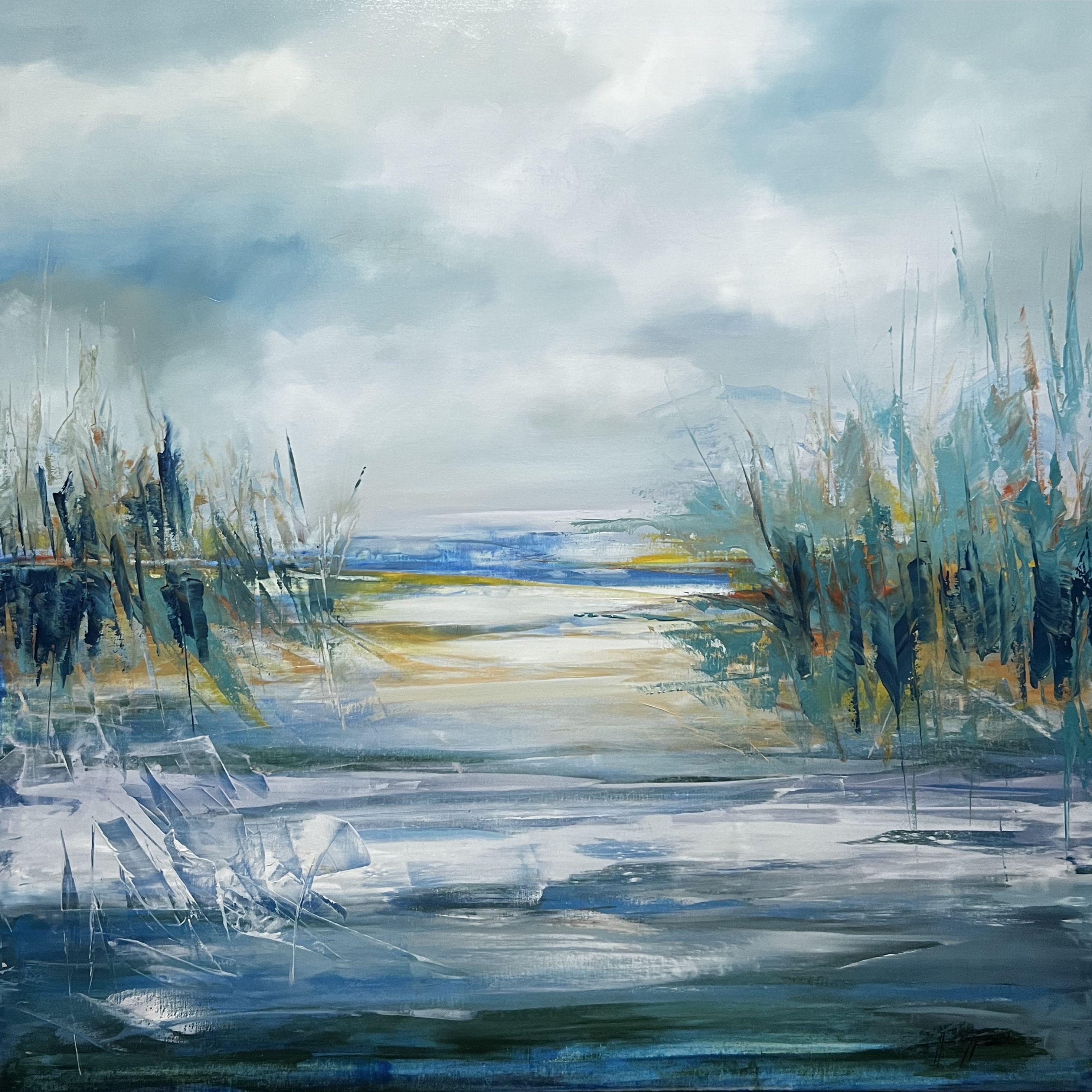 Nuovo giorno luminoso, Pittura, Olio su tela - Painting di Anamaria Cepoi
