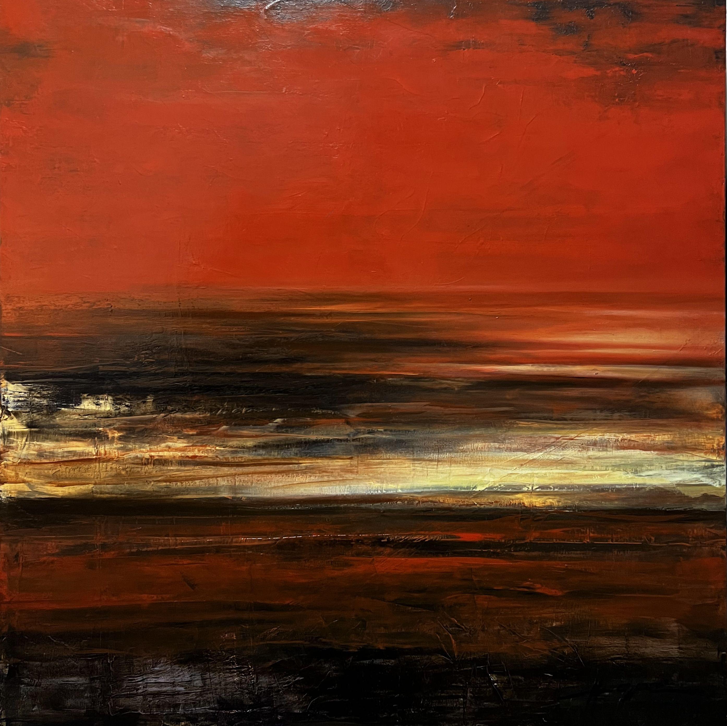 Il mio cielo al tramonto, Pittura, Olio su tela - Painting di Anamaria Cepoi