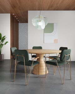 Tavolo da pranzo rotondo in Wood Anambé brasiliano unico e raro