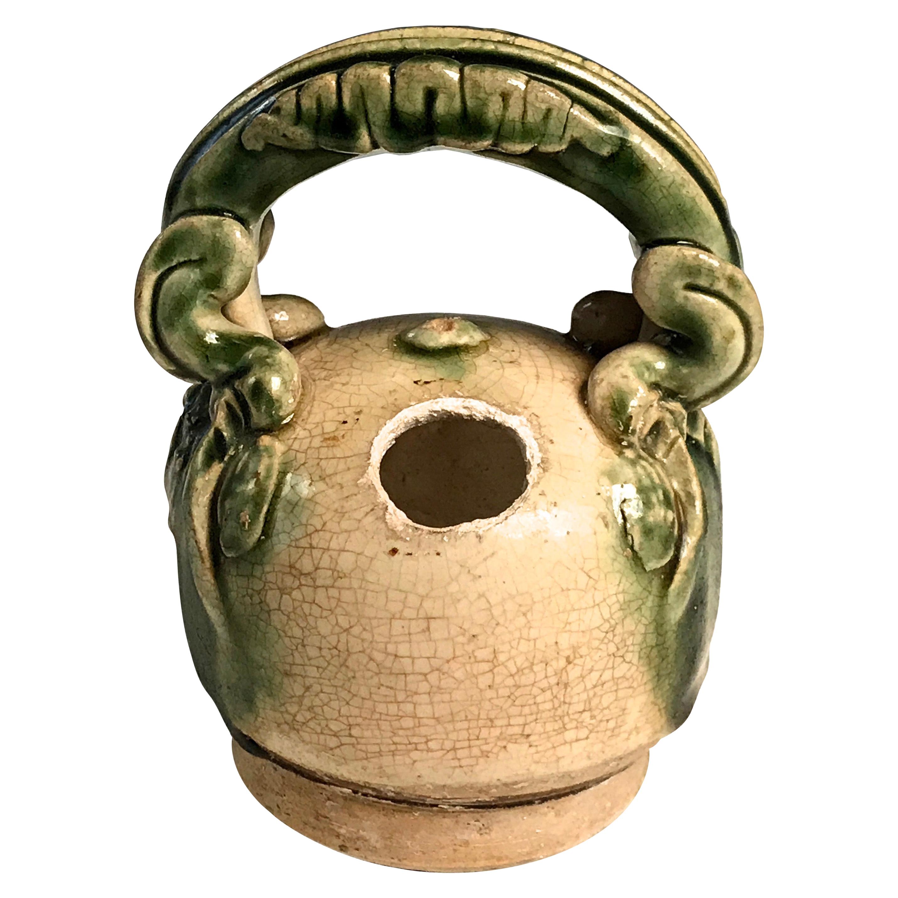 Anamese Three-Color Ware Ceramic Lime Pot, 17th Century For Sale