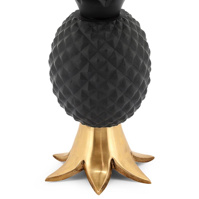 Italian Ananas Candleholder in Black and Gold Finish or Chrome Finish