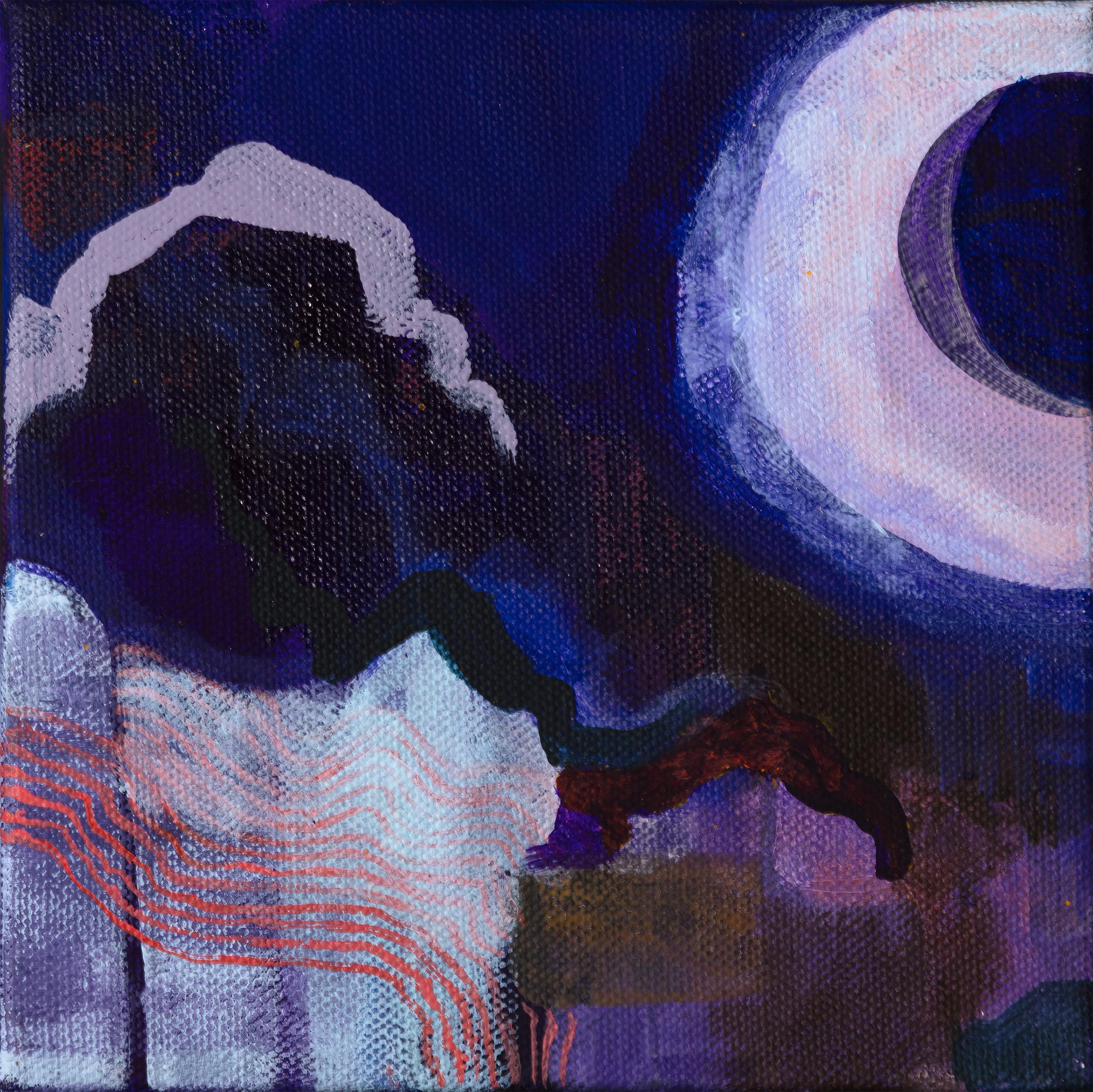 Abstract Painting di Ananda Kesler - "Giardini pensili di Babilonia 6" acrilico firmato astratto scuro profondo criptico pastoso