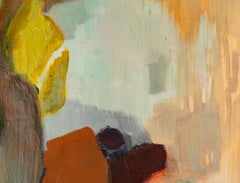 "Controversia de títulos", óleo abstracto sobre madera firmado por Ananda Kesler