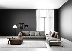 Sofá mediano Ananta Class 15 en tapicería Lusso y níquel negro by Sergio Bicego