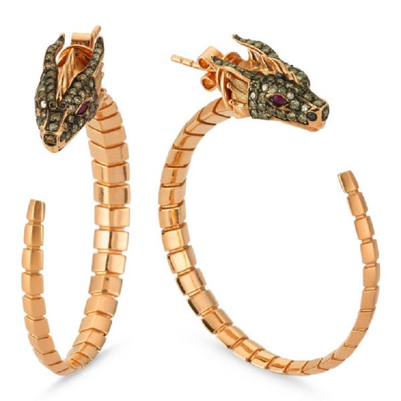 Dragon Lady Collection is inspired by the fire element which is one of the elements that represents our life energy. The main form of the collection is dragon; it is the symbol of strength, courage and prosperity.

Ananta sesha hoop earring (single)
