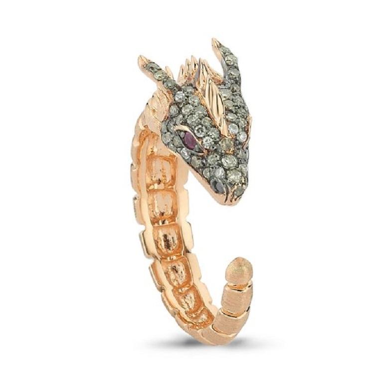 Dragon Lady Collection is inspired by the fire element which is one of the elements that represents our life energy. The main form of the collection is dragon; it is the symbol of strength, courage and prosperity. 


Ananta sesha ring in 14k rose
