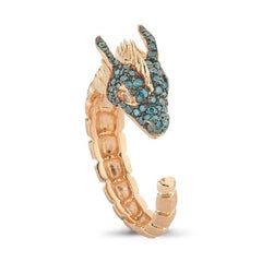 Ananta Sesha Ring in 14 Karat Rose Gold with Blue & White Diamond