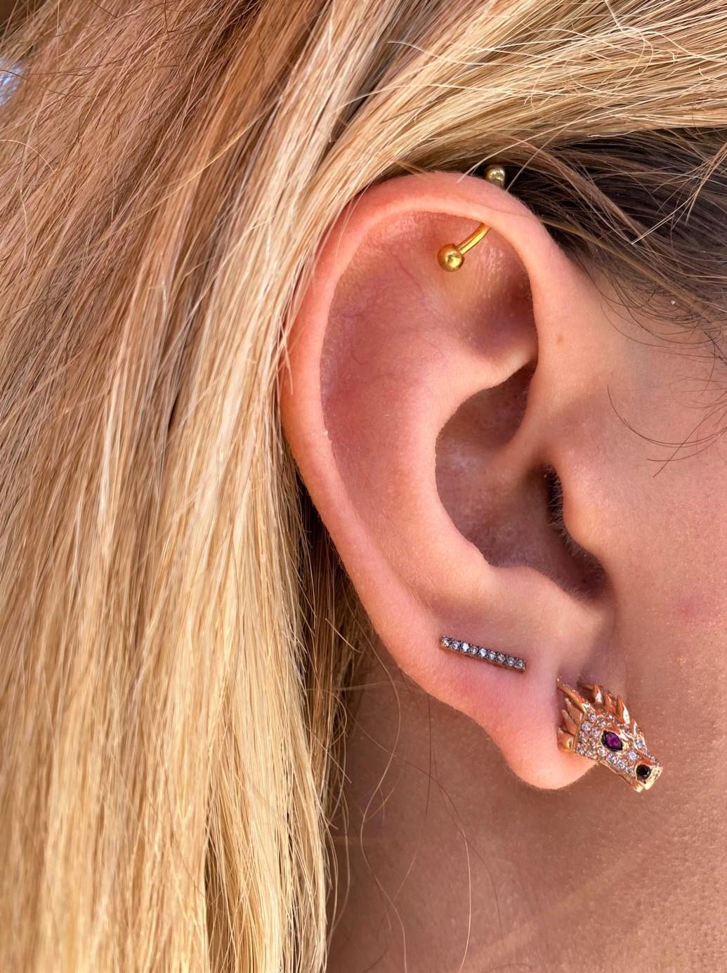 Dragon Lady Collection is inspired by the fire element which is one of the elements that represents our life energy. The main form of the collection is dragon; it is the symbol of strength, courage and prosperity. 

Ananta sesha stud earring