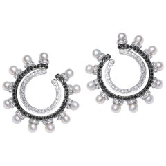Ananya Balance C-Clip Earrings Set with Pearls and Diamonds