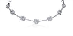 Ananya Celeste Miniature Lotus Choker Set with Sapphires and Diamonds