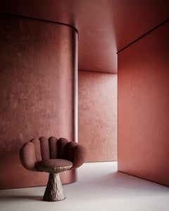 Luxurious Handwoven Burgundy Boucle Anar Lounge Chair by Chapter Studio