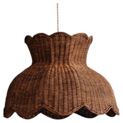 Anar Rattan Pendant Shade, Hand-Woven Teak Finish, Edwardian Style, UK