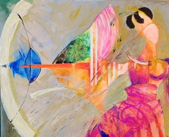 La Femme - Abstract Figurative Colors Red Blue Green White Brown Pink Yellow