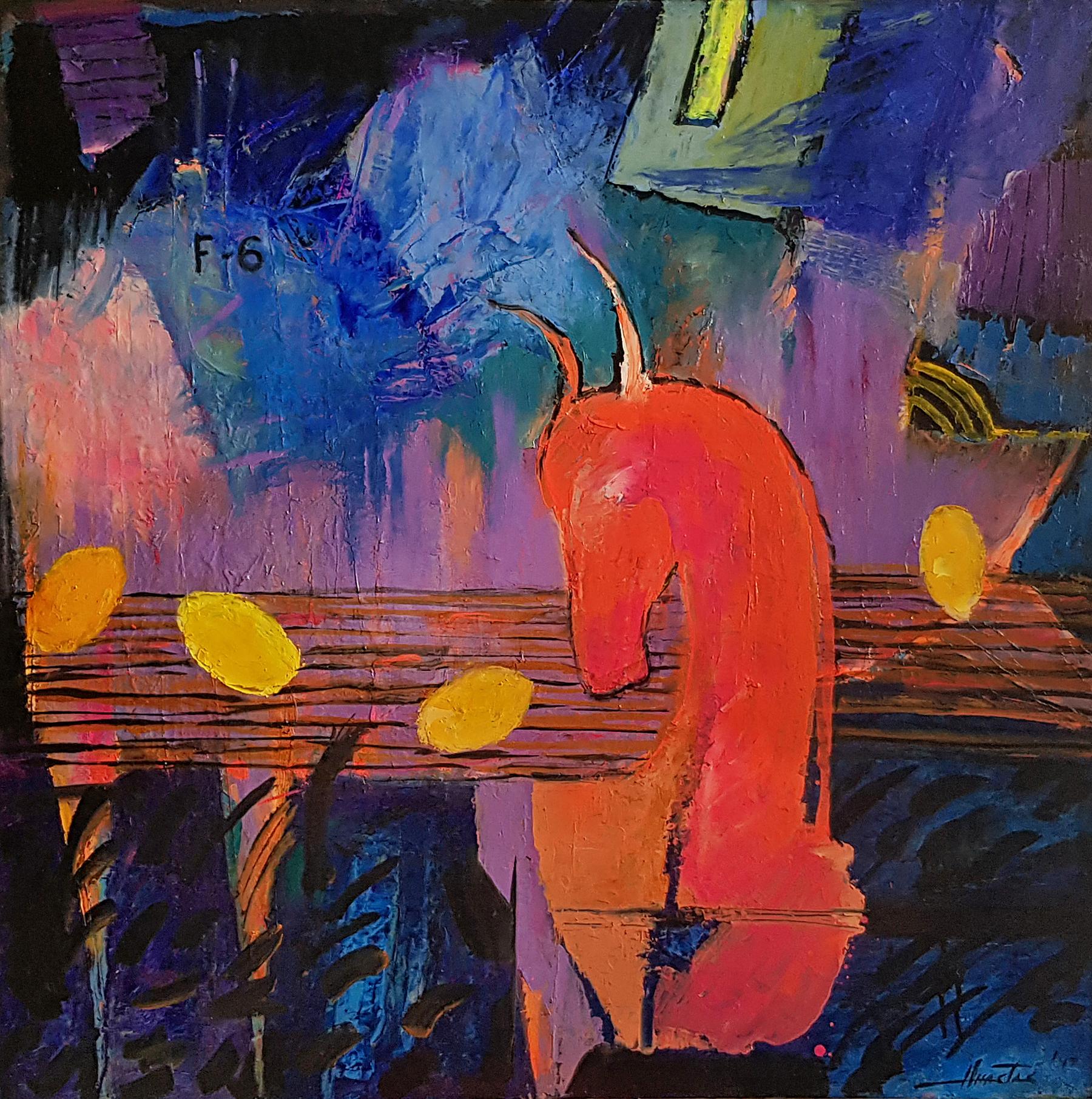 Anastas Kamburov Abstract Painting - The Night Rider