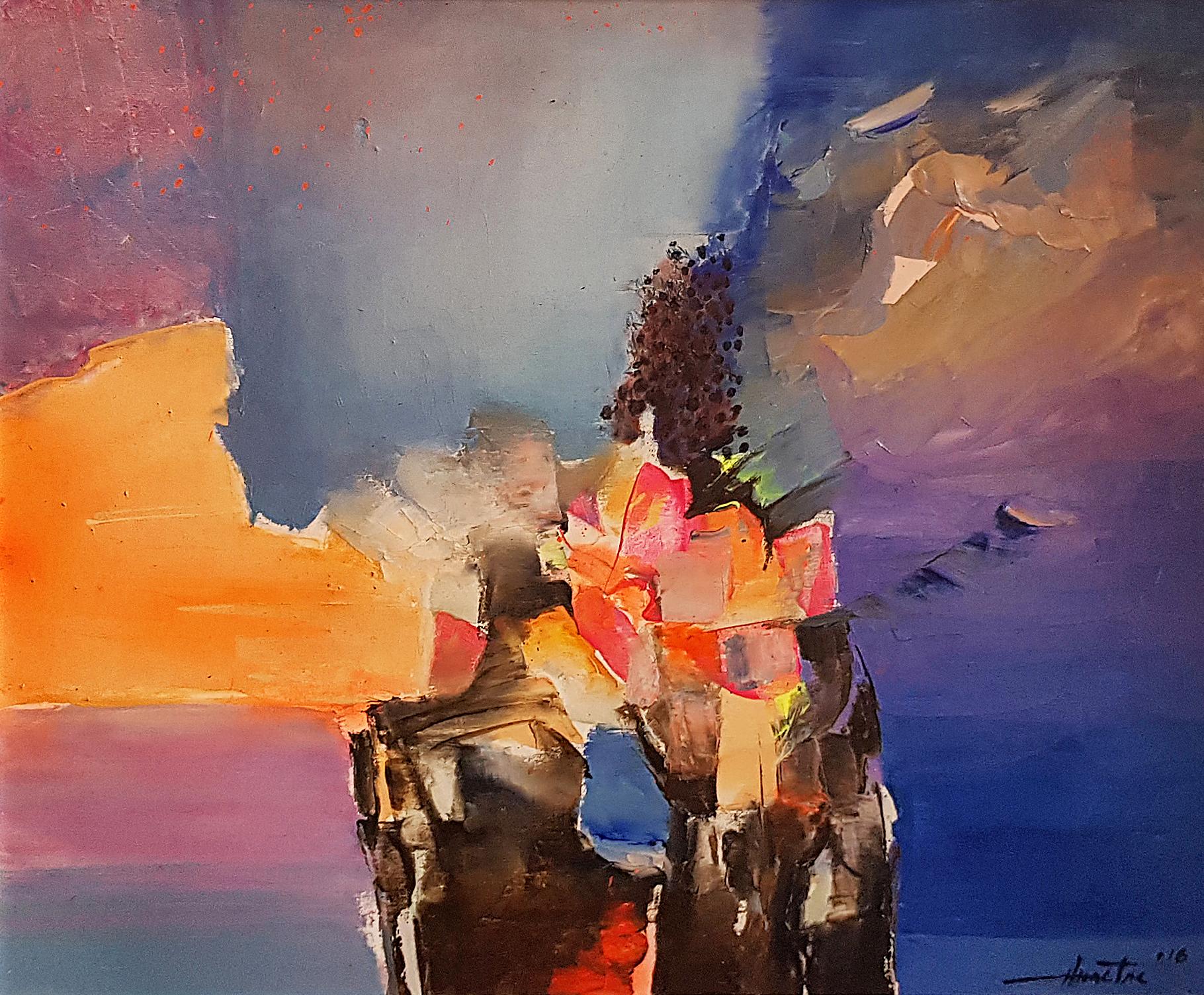 Anastas Kamburov Abstract Painting – The Sunrise