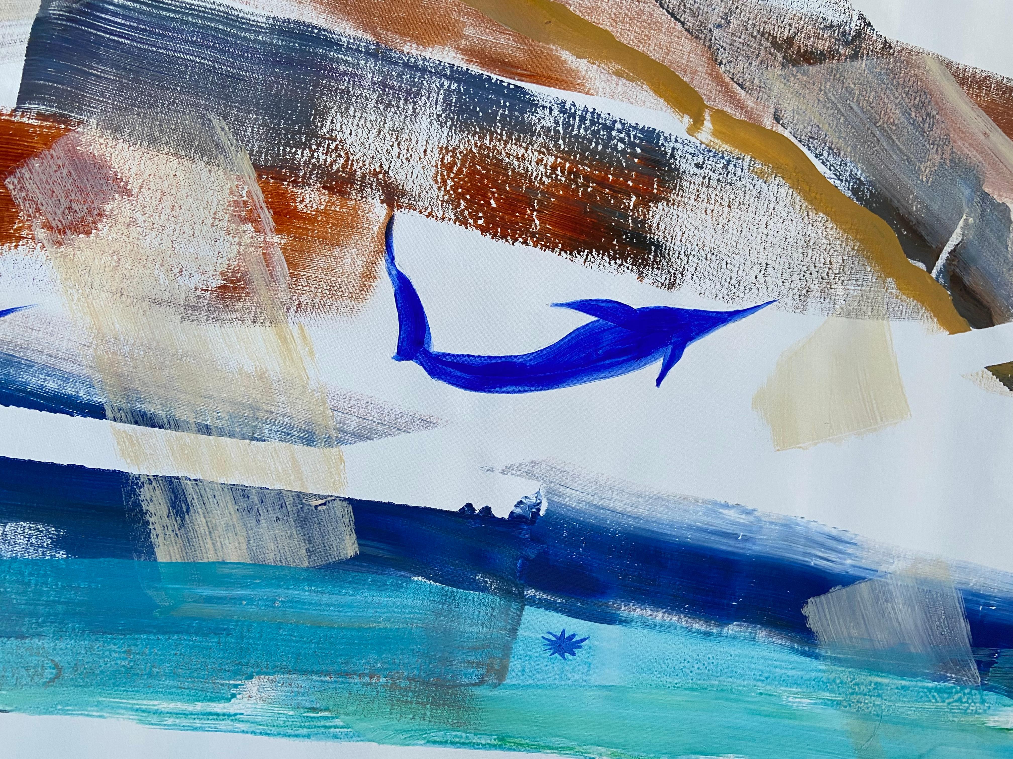 paesaggio marino pittura astratta in vendita 4