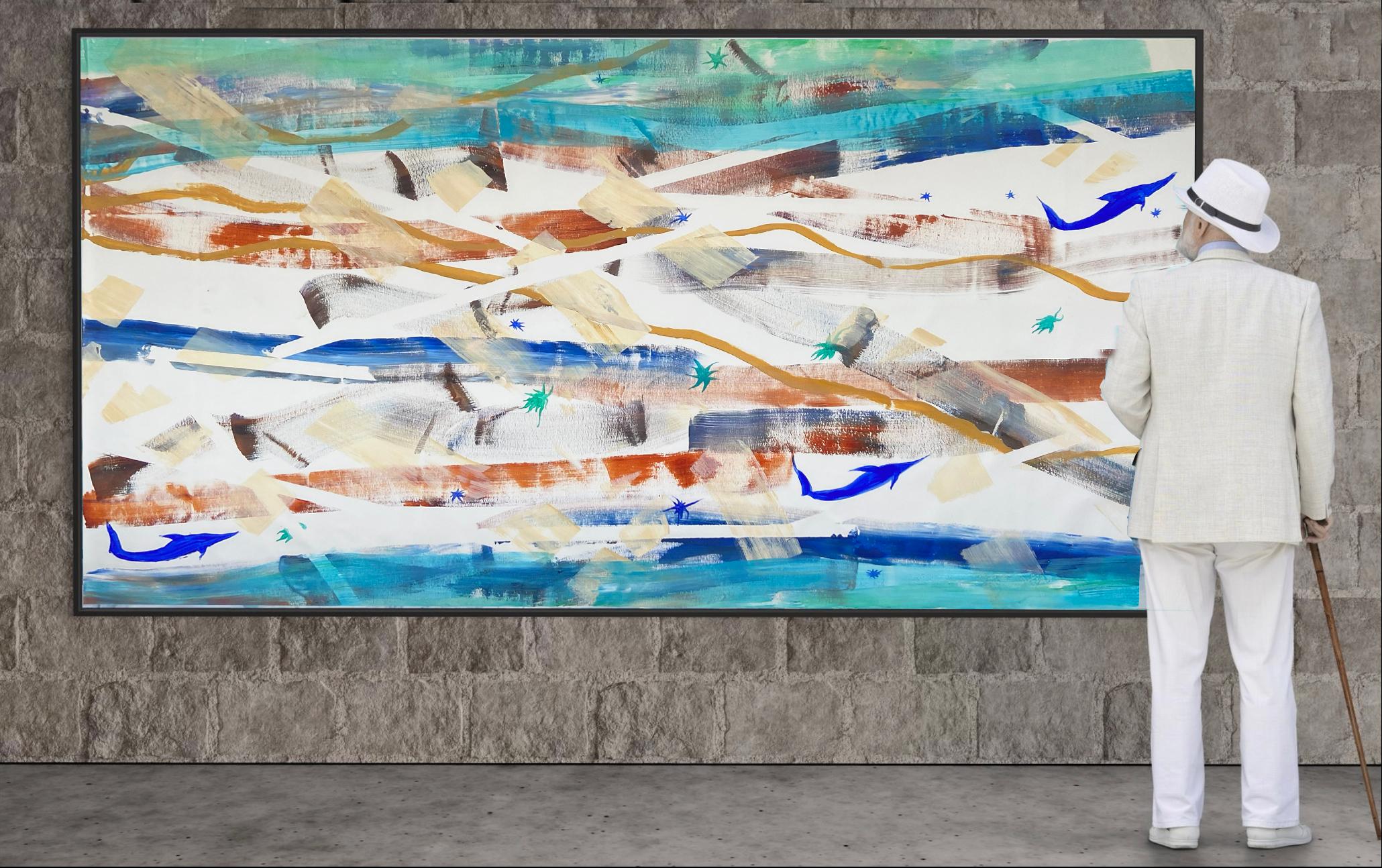 paesaggio marino pittura astratta in vendita 1