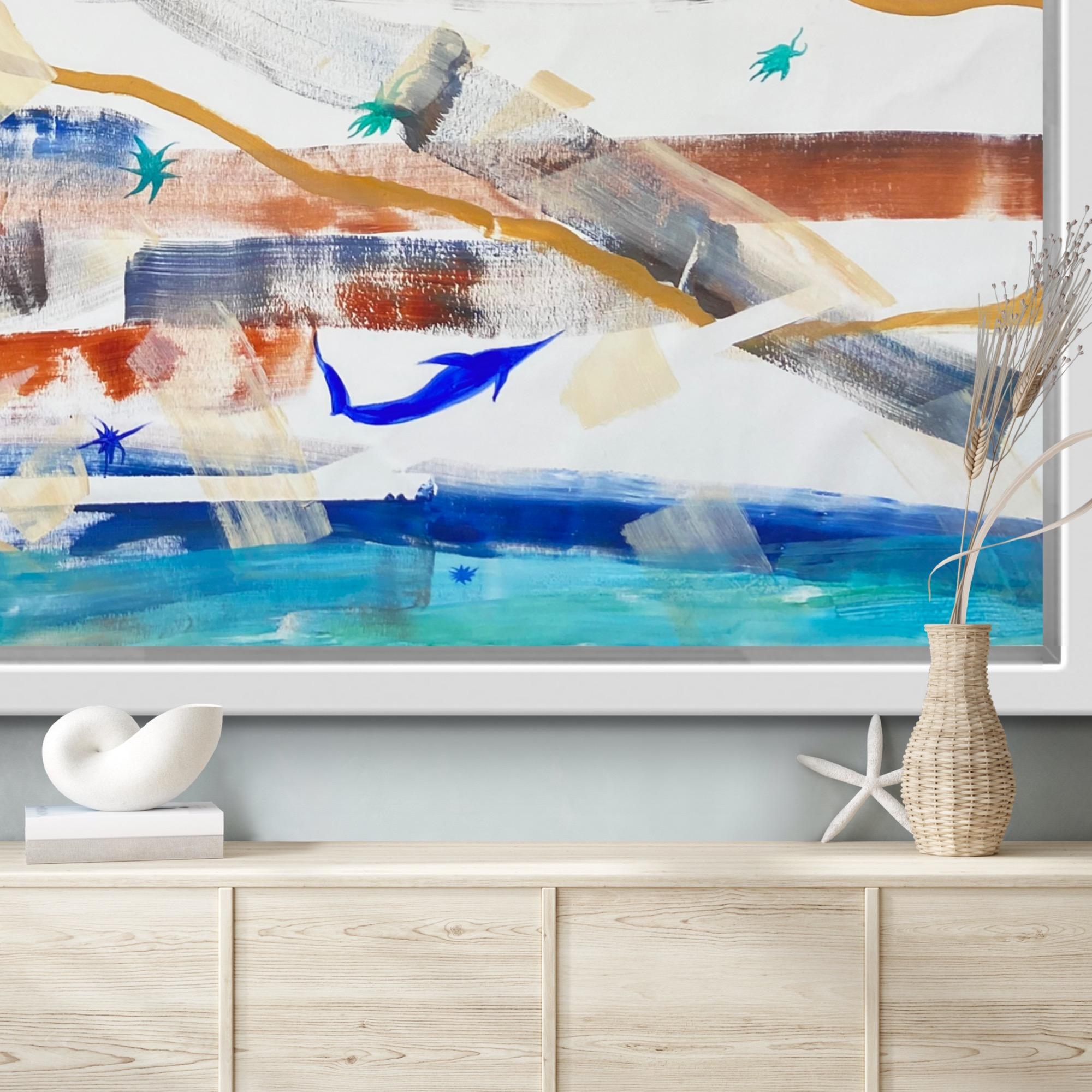 paesaggio marino pittura astratta in vendita 2